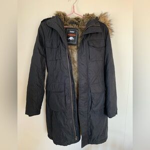 TNA Blackcomb Heritage Series Black Faux Fur-Lined Winter Jacket